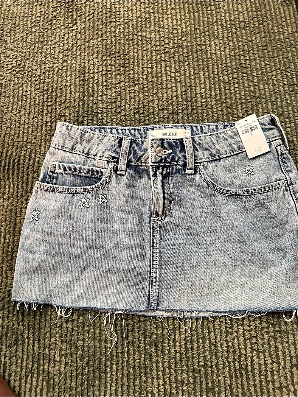 Hollister Low-Rise Skirt Star Detail Denim Mini Blue Size 2